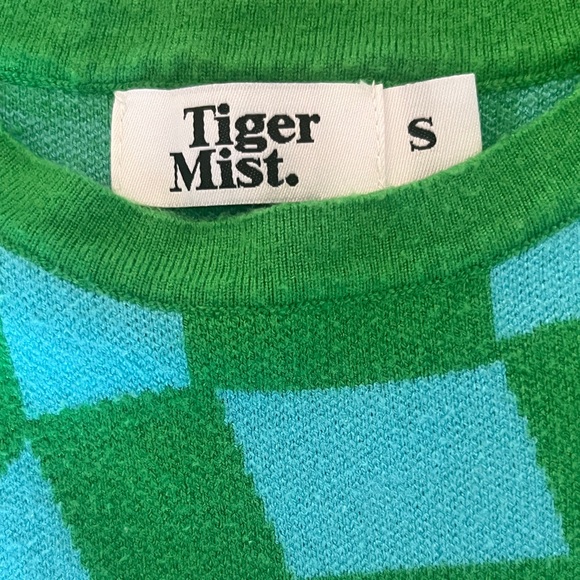 Tiger Mist Green and Blue Illusion Mini Dress - Picture 2 of 4